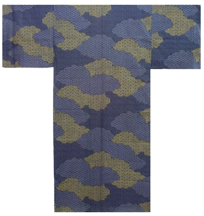 Men’s Japanese Yukata Kumo Tori Komon Pattern Made in Kyoto Japan
