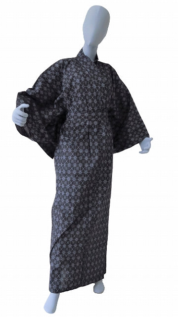 Men’s Japanese Yukata “Argyle” (Waritsuke Komon) Pattern Made in Kyoto, Japan