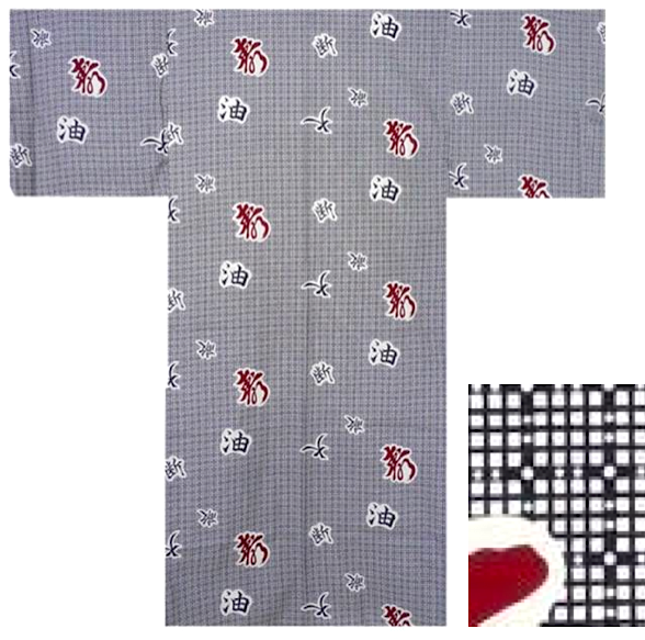 Men’s Japanese Yukata “Careless Taboo” (Yudan) Pattern  Made in Kyoto, Japan