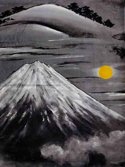 Men’s Japanese Yukata “Mt. Fuji” (富士山) Pattern Made in Kyoto Japan