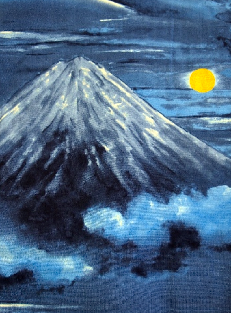 Men’s Japanese Yukata “Mt. Fuji” (富士山) Pattern Made in Kyoto Japan