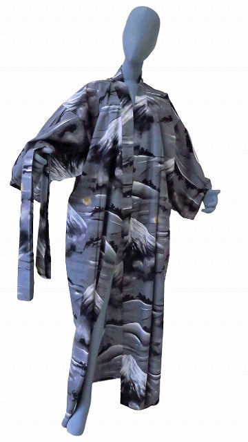 Men’s Japanese Yukata “Mt. Fuji” (富士山) Pattern Made in Kyoto Japan