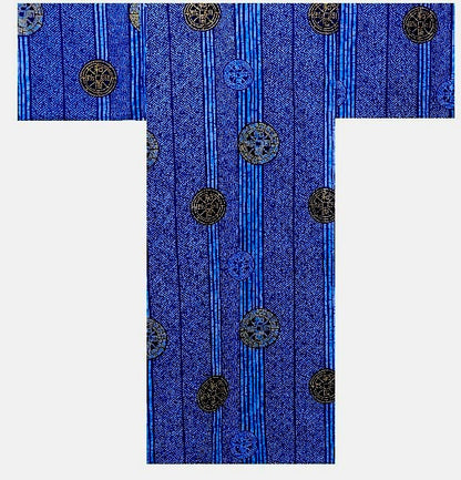 Men’s Japanese Yukata “Wadōkaichin” Ancient Coins Pattern Made in Kyoto Japan