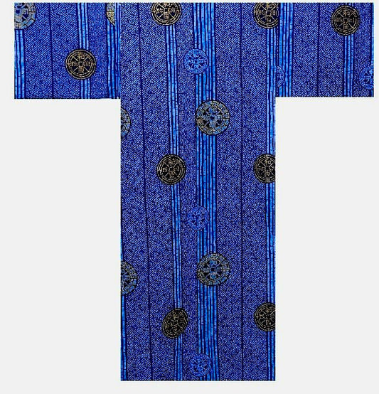 Men’s Japanese Yukata “Wadōkaichin” Ancient Coins Pattern Made in Kyoto Japan