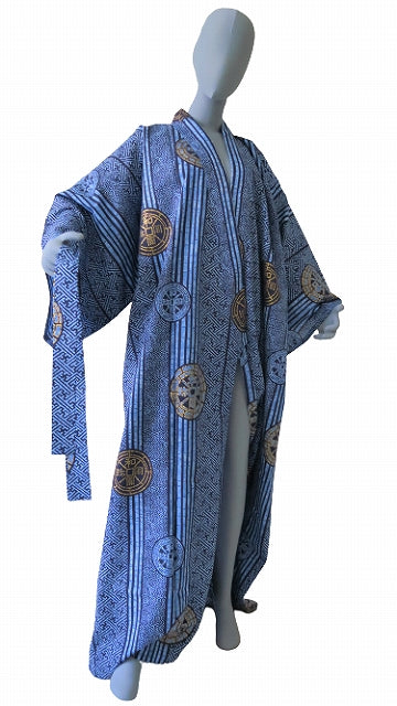 Men’s Japanese Yukata “Wadōkaichin” Ancient Coins Pattern Made in Kyoto Japan