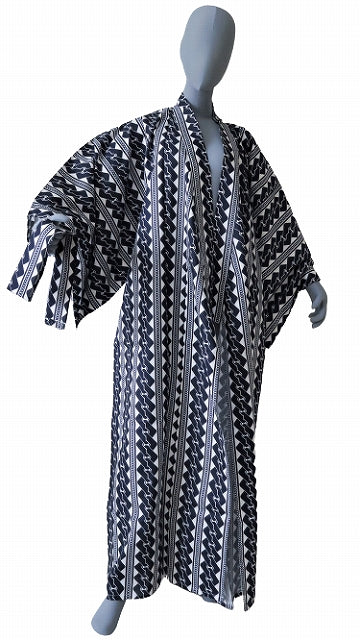 Men’s Japanese Yukata “Yoshiwara Tsunagi” Chain Pattern  Made in Kyoto Japan