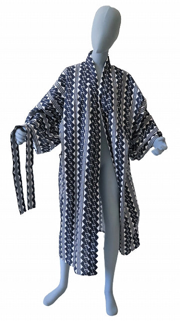 Men’s Japanese Yukata “Yoshiwara Tsunagi” Chain Pattern  Made in Kyoto Japan