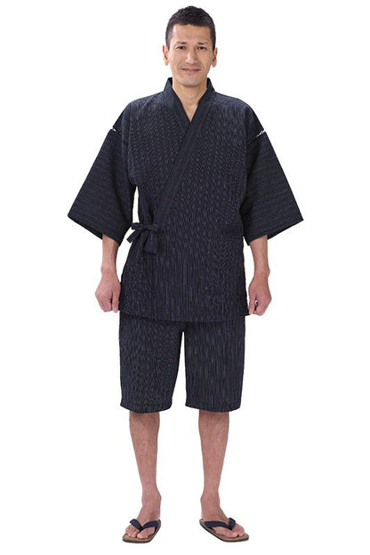 Men’s Jinbei Gokuboso Shima Shiro Black – Made in Japan