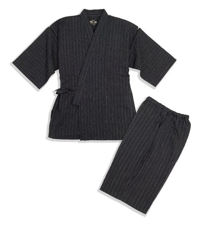 Men’s Jinbei Gokuboso Shima Shiro Black – Made in Japan