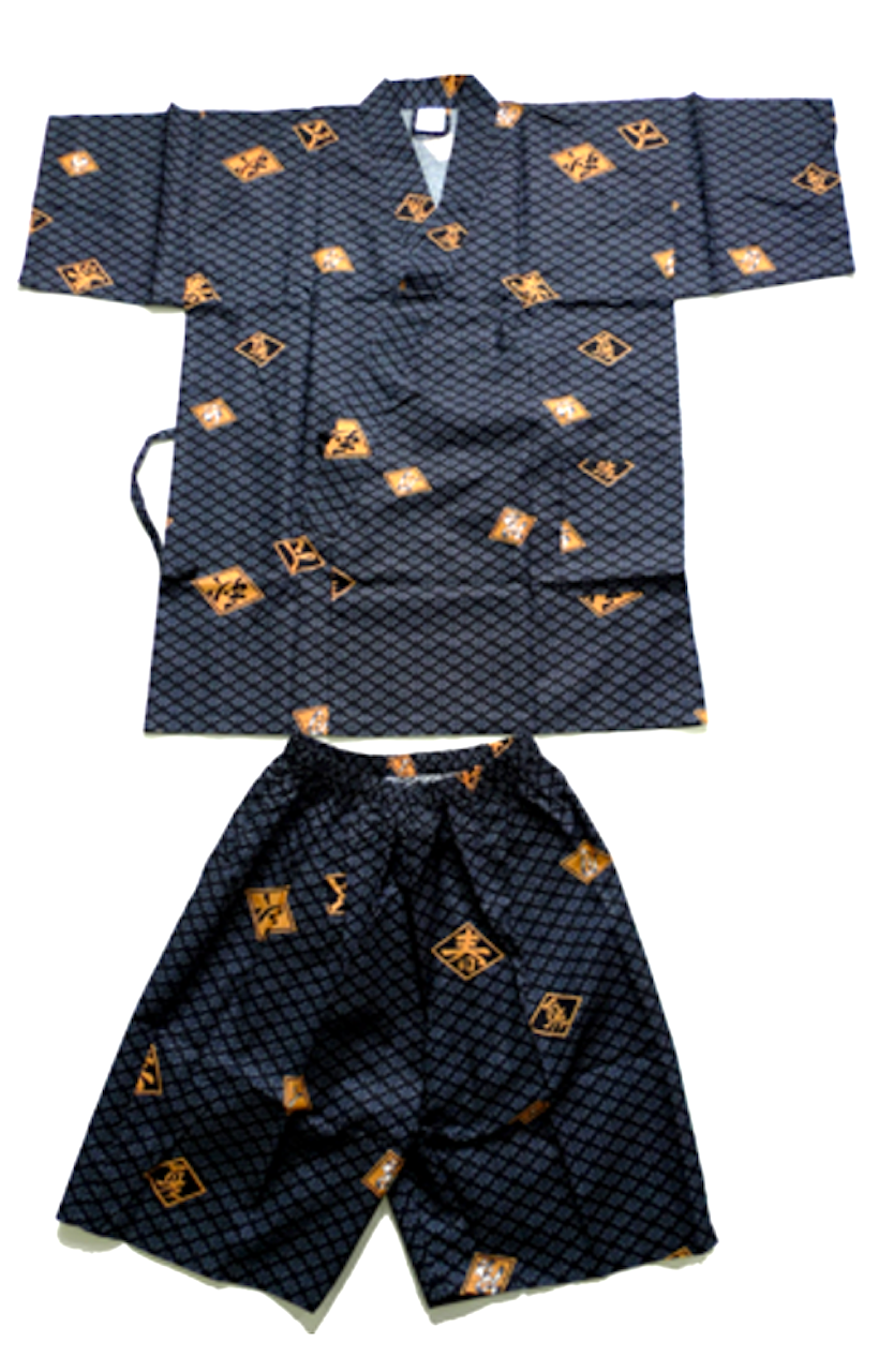 Men’s Jinbei “Hishimoji” – Lightweight Cotton – Made in Kyoto Japan