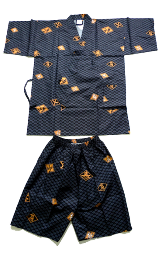 Men’s Jinbei “Hishimoji” – Lightweight Cotton – Made in Kyoto Japan