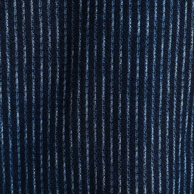 Men’s Kurume Chijimi Shirt – Indigo Navy Stripes – Made in Japan