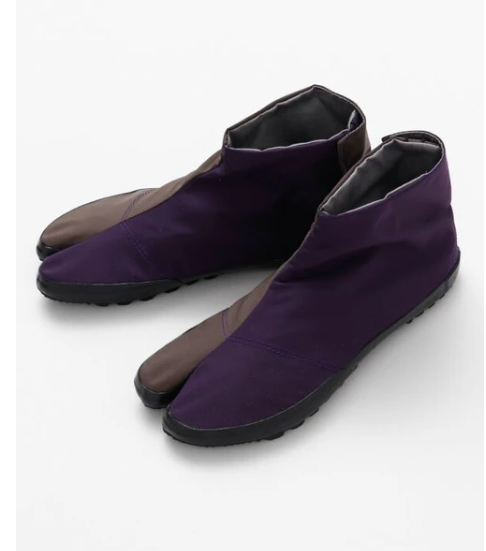 Men’s Traditional Japanese Jikatabi – Purple Canvas with Waterproof Sole (27CM)