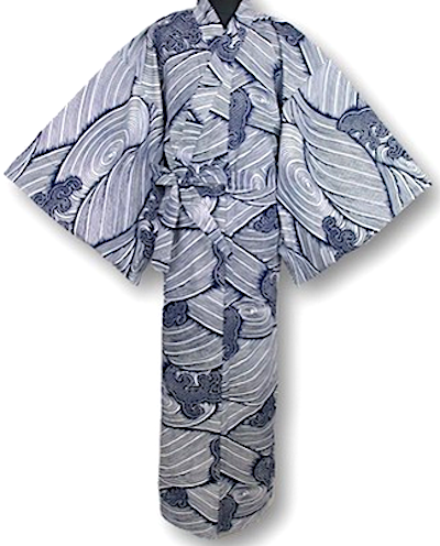 Men’s Yukata Nami – Japanese Wave Cotton Made in Japan