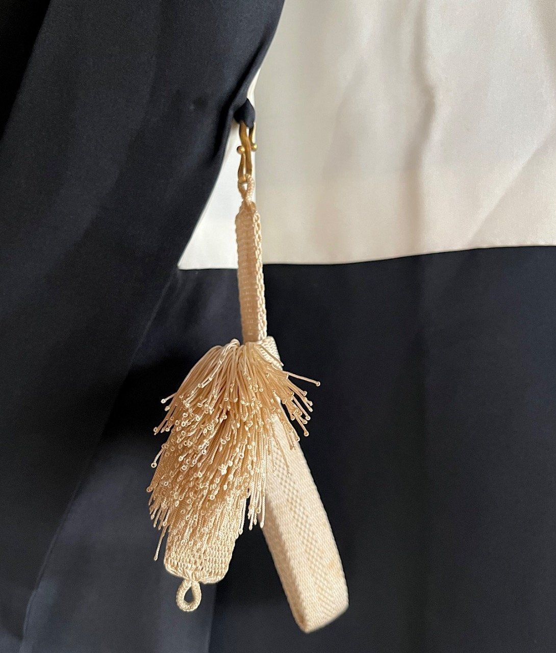 Men’s Antique Black Silk Haori - Futatsu Hiki MonTsuki
