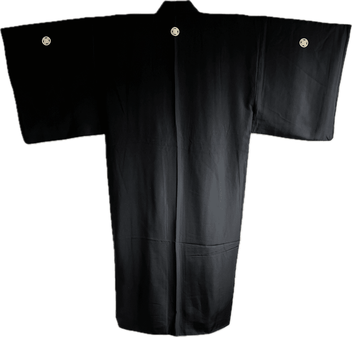 Men's Antique Japanese Formal Kimono TakanoHane Montsuki Black Silk 004