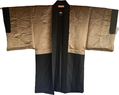 Men’s Antique Japanese Haori Tachibana Montsuki Kinkakuji & Jinja Kyoto