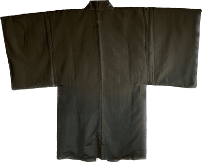 Men’s Antique Samurai Haori Black Silk Mokkou Montsuki Takeda Clan Warrior