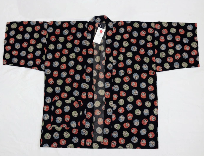 Men’s Koi & Daruma Haori Jacket Cotton - Made in Japan