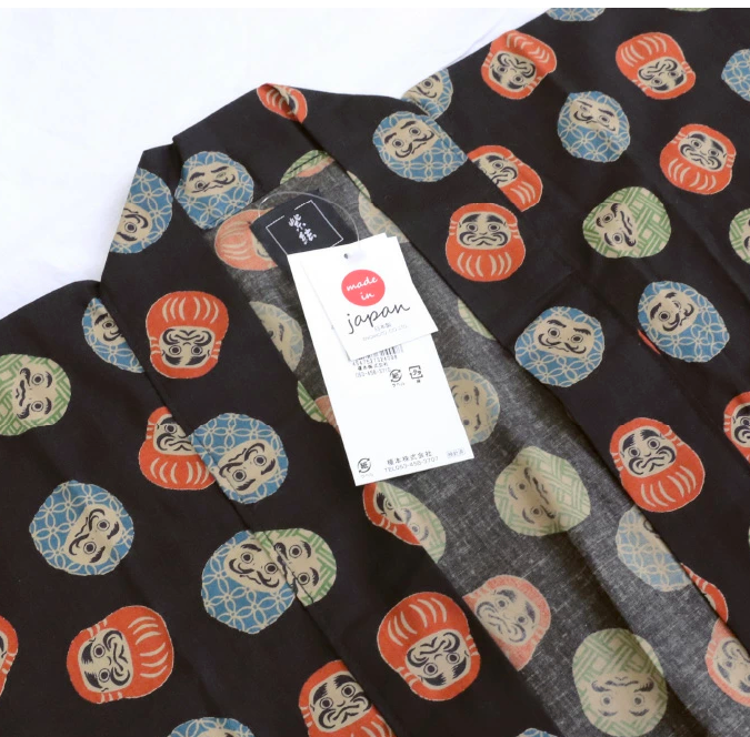 Men’s Koi & Daruma Haori Jacket Cotton - Made in Japan