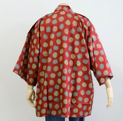 Men’s Koi & Daruma Haori Jacket Cotton - Made in Japan