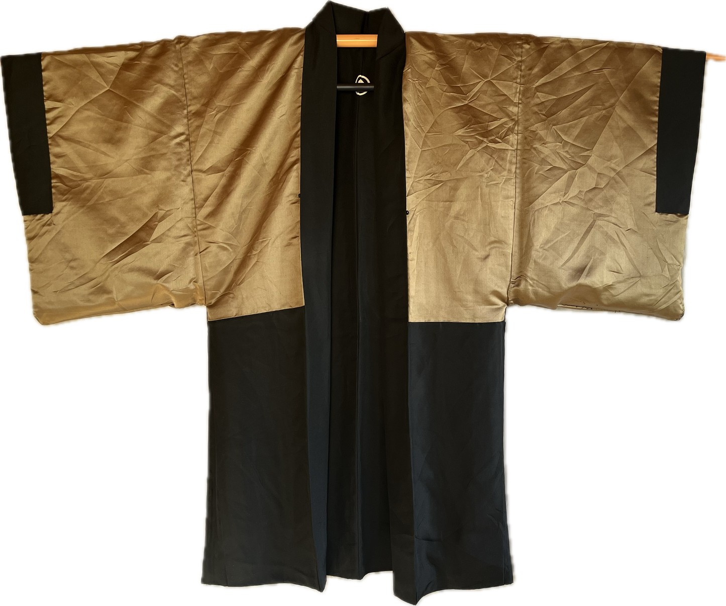 Antique Japanese Men’s Haori - Black Silk Montsuki with Toshogu Nikko Japan