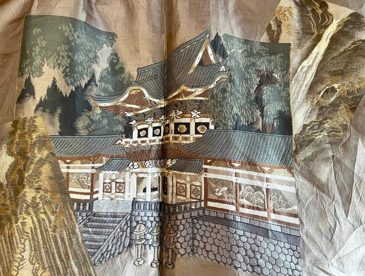 Antique Japanese Men’s Haori - Black Silk Montsuki with Toshogu Nikko Japan