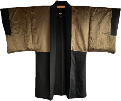 Men’s Haori Black Silk Katabami Montsuki Fuji & Dragon RYU