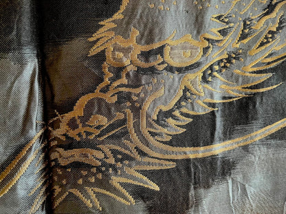 Men’s Haori Black Silk Katabami Montsuki Fuji & Dragon RYU