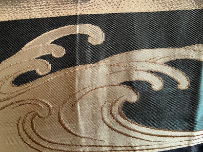 Men’s Haori Black Silk Katabami Montsuki Fuji & Dragon RYU