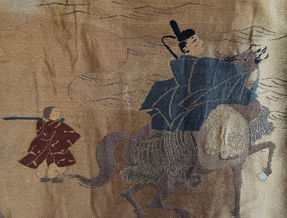 Men's Japanese Antique Haori - Tomoe Montsuki - Yoritomo’s Journey to Mount Fuji