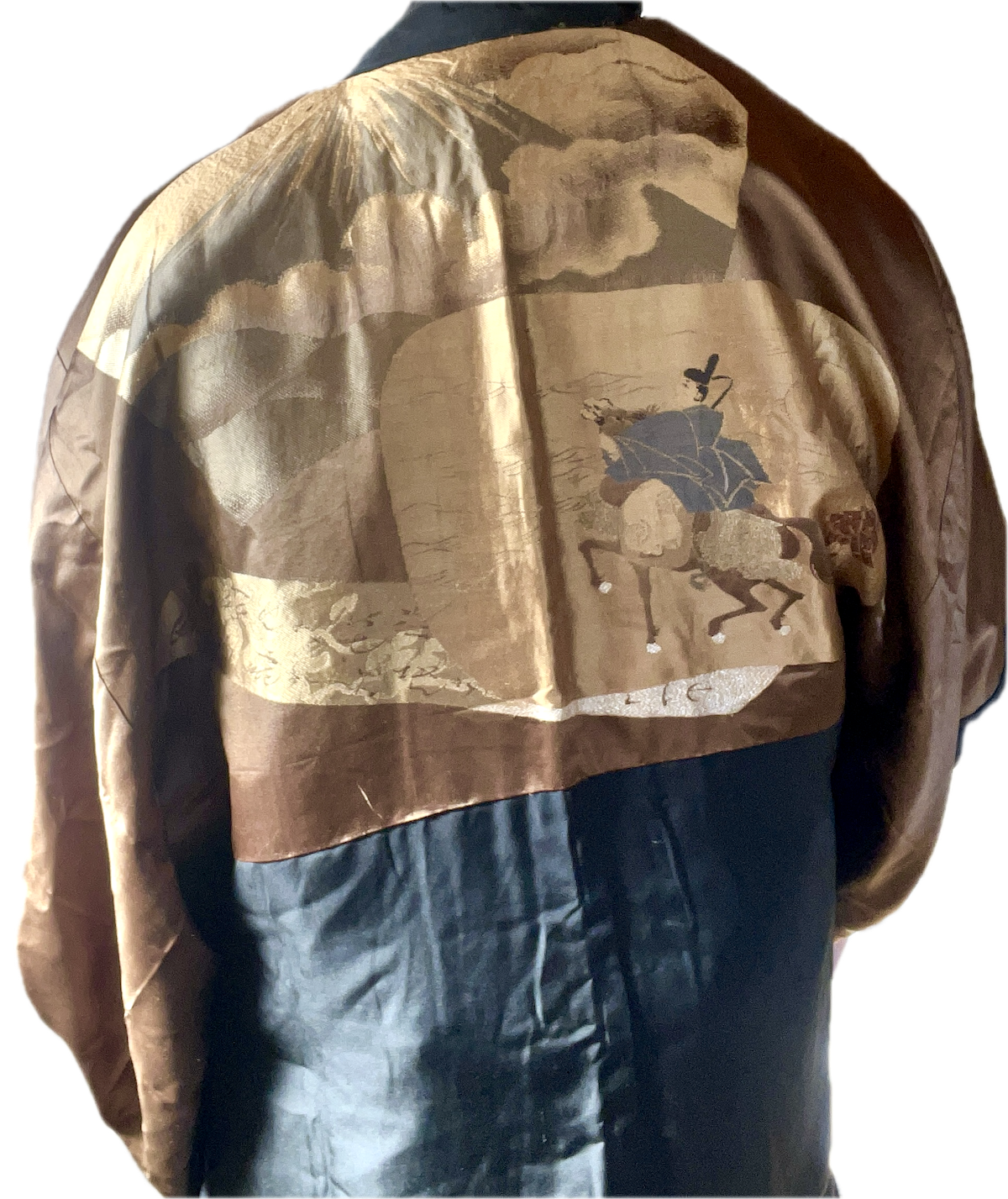 Men's Japanese Antique Haori - Tomoe Montsuki - Yoritomo’s Journey to Mount Fuji