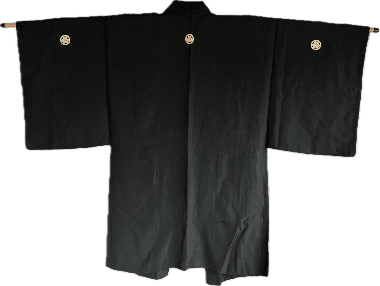 Men’s Japanese Haori – Black Silk Katabami Montsuki Kyomizudera Temple & Himeji Castle