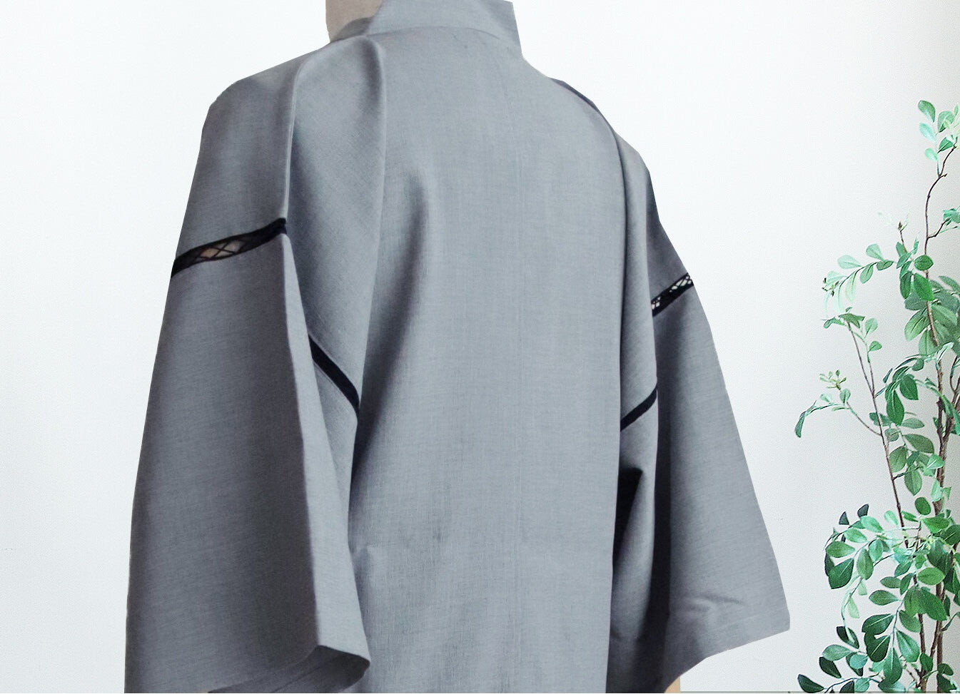 Men's Japanese Jinbei Gray Linen Look Chambray Made in Japan