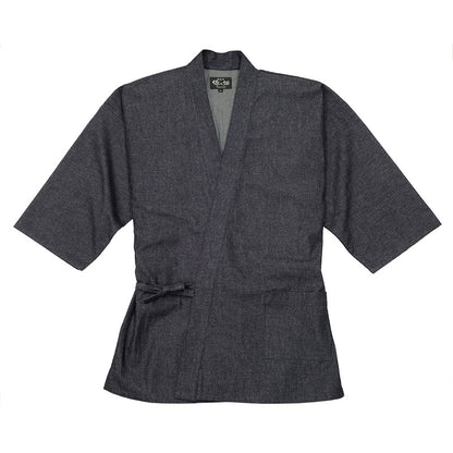 Men’s Japanese Samue Set Black Cotton Denim Workwear Made in Japan