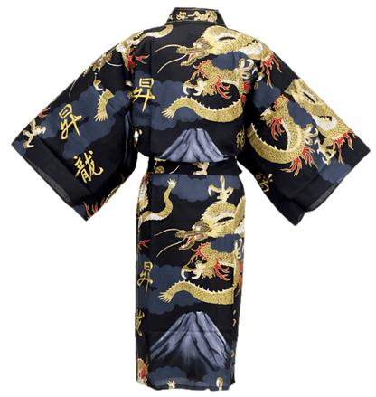 Men's Japanese Yukata Fujiyama & Dragon Made in Kyoto Japan