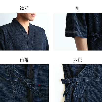 Men’s Jinbei – Kurume Chijimi Ori “Bunjin Gara” Made in Japan