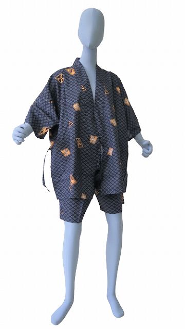Men’s Jinbei “Hishimoji” – Lightweight Cotton – Made in Kyoto Japan