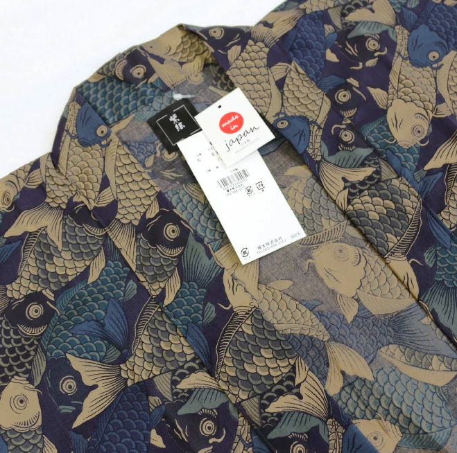 Men’s Koi & Daruma Haori Jacket Cotton - Made in Japan