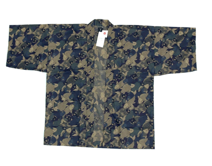 Men’s Koi & Daruma Haori Jacket Cotton - Made in Japan
