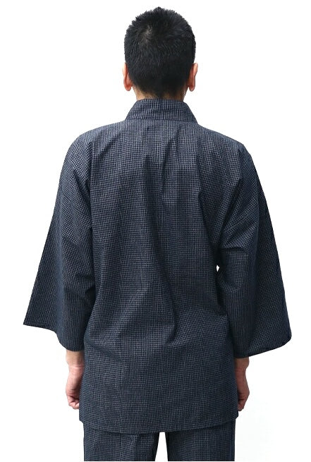 Men's Samue Bujin Ori Navy Cotton Made in Kurume Japan BujindoShop