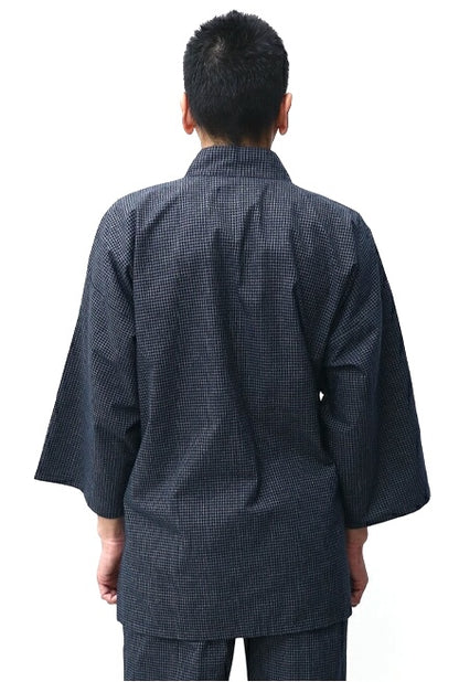 Men's Samue Bujin Ori Navy Cotton Made in Kurume Japan BujindoShop