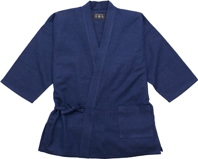 Men’s Samue Stripe Ori Navy blue Durable Cotton Made in Kurume Japan BujindoShop