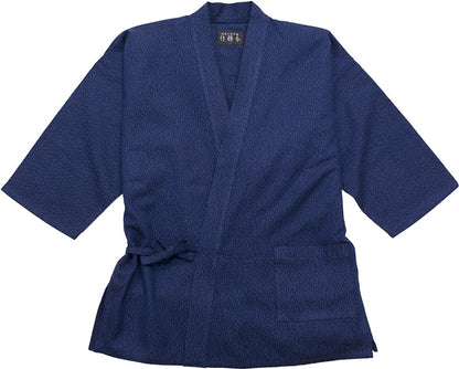 Men’s Samue Stripe Ori Navy blue Durable Cotton Made in Kurume Japan BujindoShop