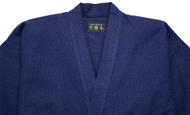 Men’s Samue Stripe Ori Navy blue Durable Cotton Made in Kurume Japan BujindoShop