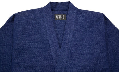 Men’s Samue Stripe Ori Navy blue Durable Cotton Made in Kurume Japan BujindoShop