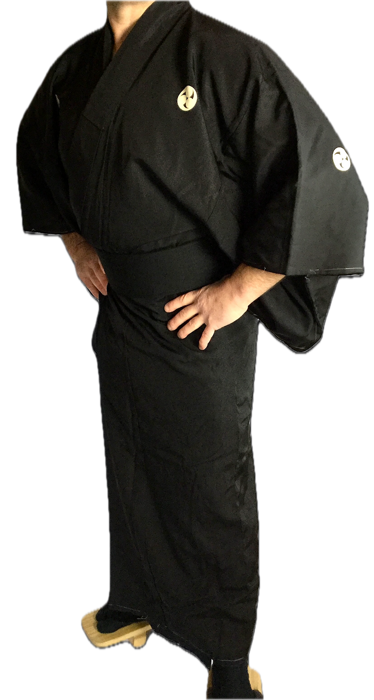 Obi Yukata Kimono One Touch Belt – Black Cotton with Integrated Velcro – Made in Japan