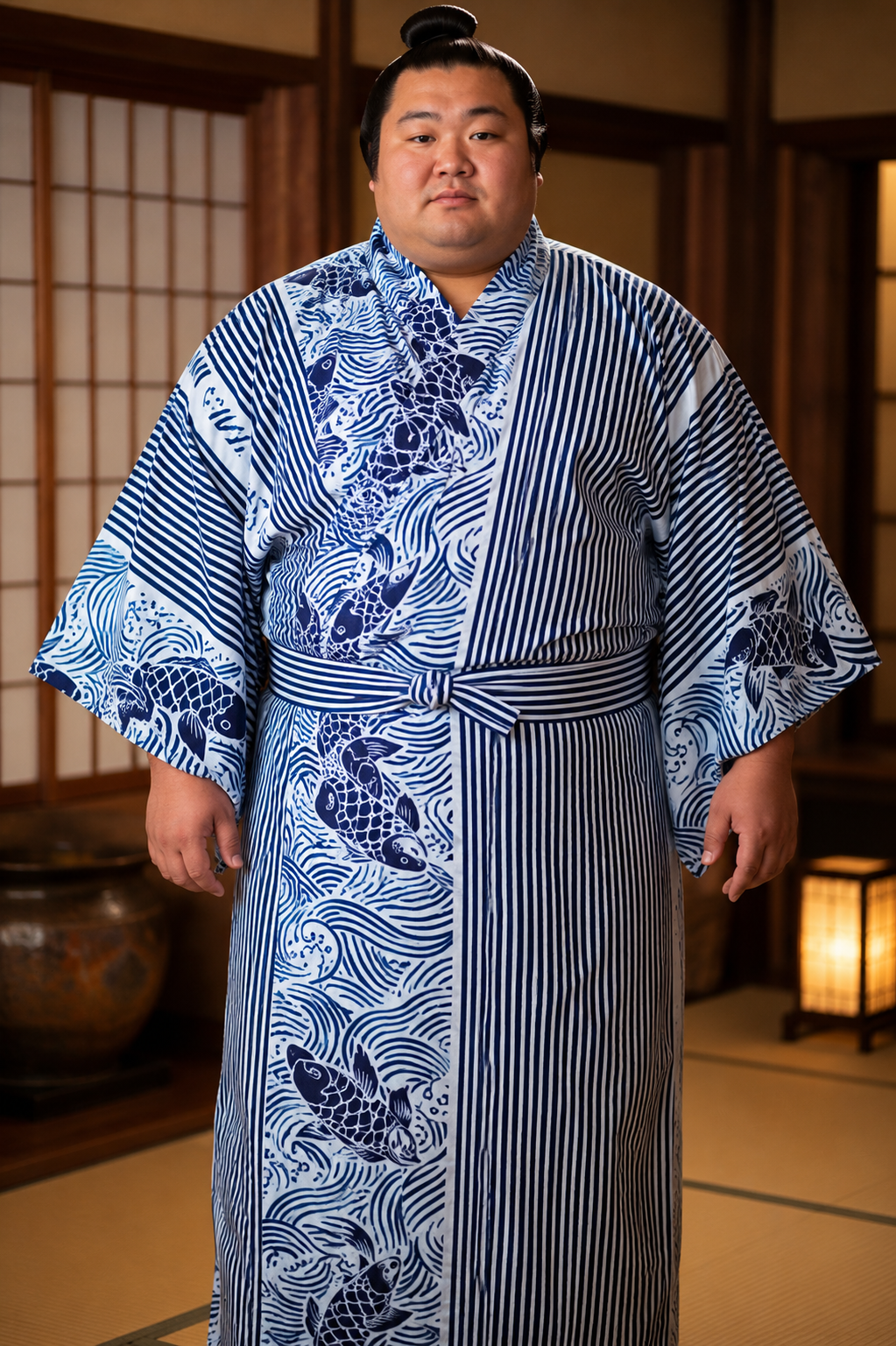 Men’s Yukata Koi Nobori – Japanese Carp Cotton Made in Japan
