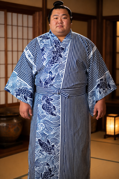 Men’s Yukata Koi Nobori – Japanese Carp Cotton Made in Japan