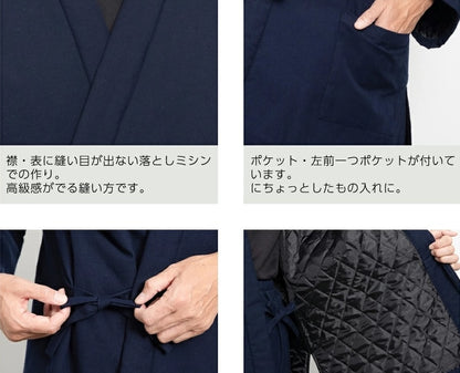 Navy Premium Cotton Samue Workwear Set - Perfect for Winter - Made in Japan